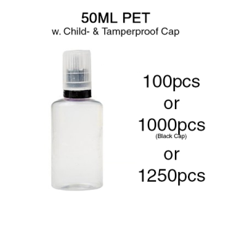 50ML PET Bottle - w. Cap
